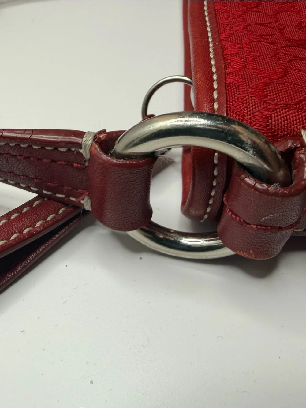 vintage Y2K Coach Soho Cherry Red Signature Canvas and Leather crossbody bag